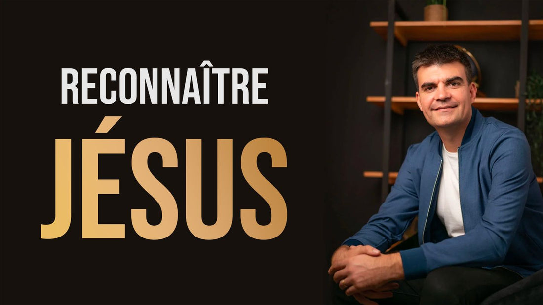 David Théry assis dans un fauteuil, titre Reconnaître Jésus